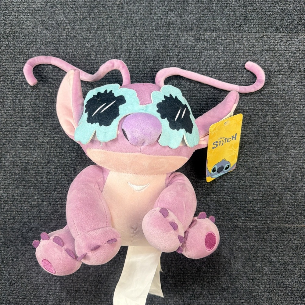 Disney Lilo & Stitch Angel 9" Purple Plush Toy with Glasses By Franco NWT